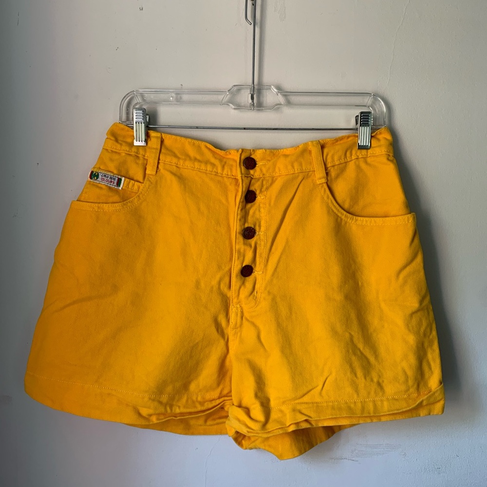 VTG Cross Colours 90s Hip Hop Yellow Shorts 13/14
